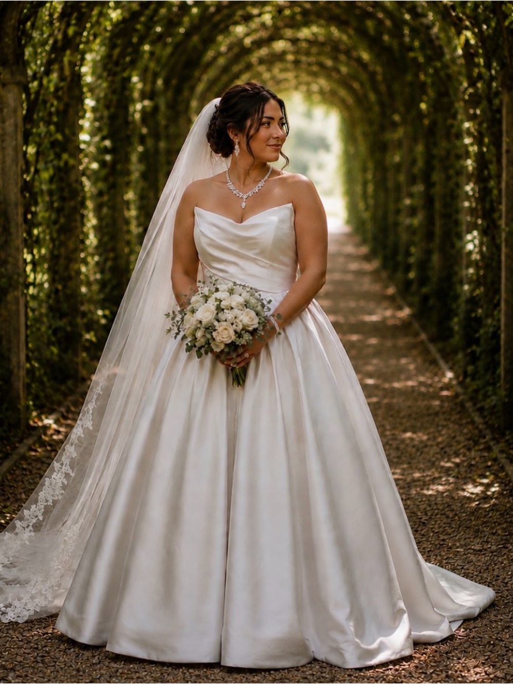 Justin Alexander- Kelsey Strapless Wedding Gown in Ivory